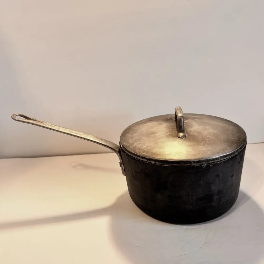 Vintage Magnalite GHC 3 Quart Sauce Pot Pan Anodized Cast Aluminum Lid USA Made.